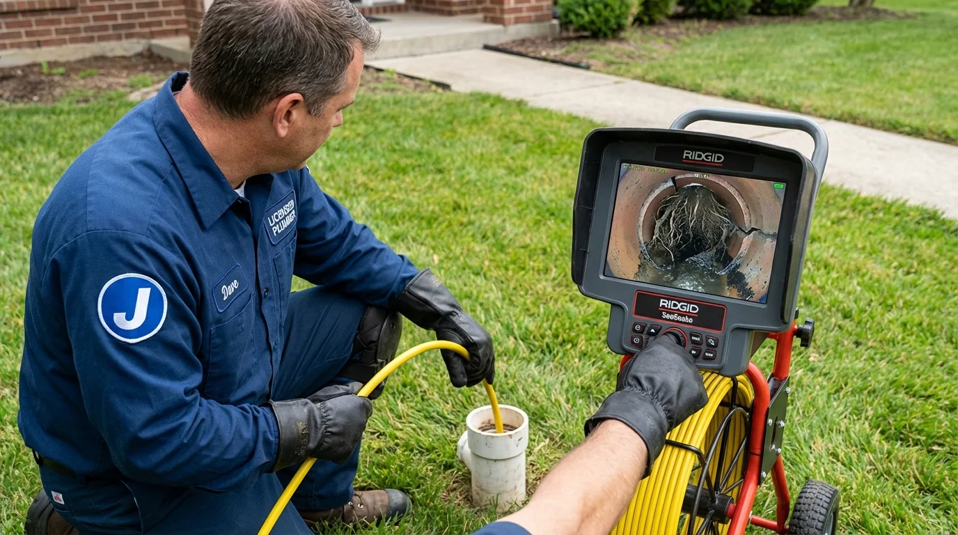 Sewer camera inspection being performed by Johns Plumbing LLC in Springfield